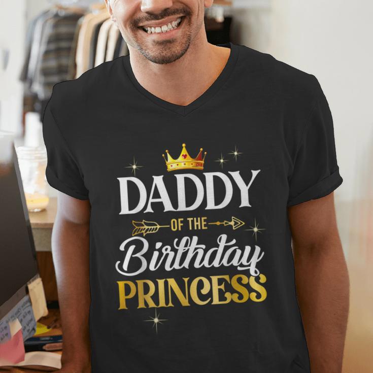 Daddy Of The Birthday Princess Girl Party Matching Family Men's V-Neck T-Shirt