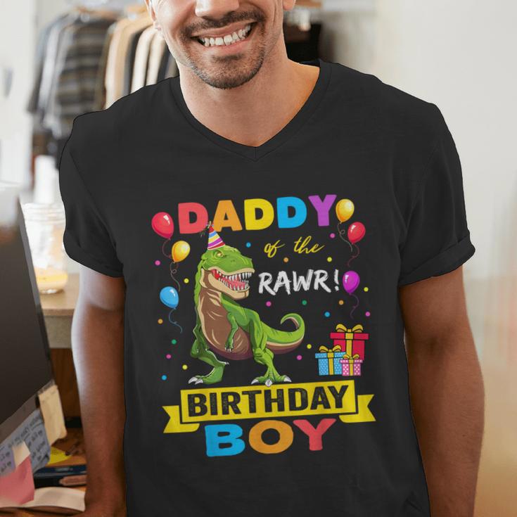 Daddy Dinosaur Shirt Cute Birthday Boy Family Apparel Men's V-Neck T-Shirt Daddy Dinosaur Shirt Cute Birthday Boy Family Apparel Men's V-Neck T-Shirt