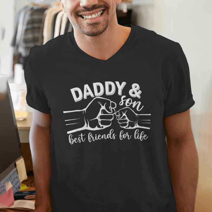 Daddy And Son Best Friends For Life Men Fathers Men's V-Neck T-Shirt Daddy And Son Best Friends For Life Men Fathers Men's V-Neck T-Shirt