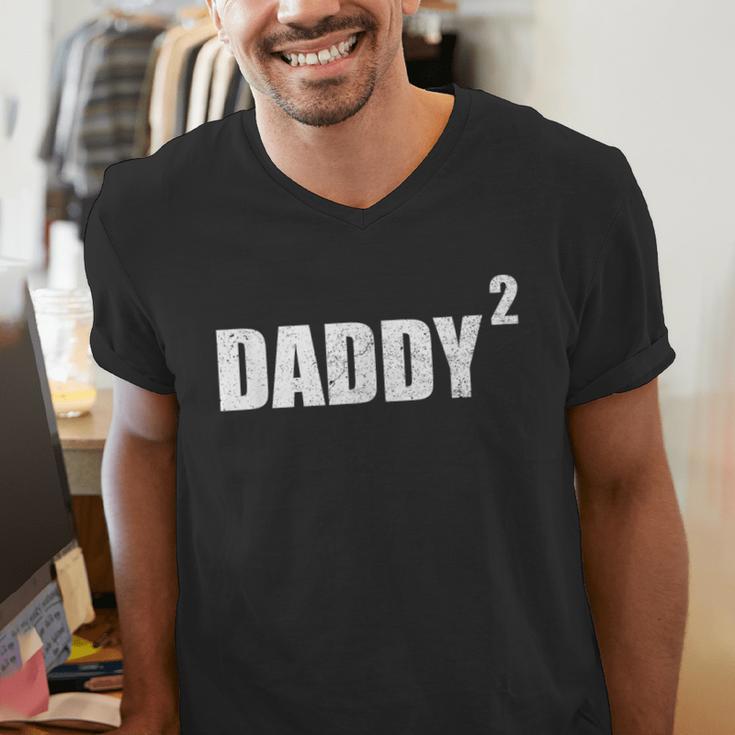 Daddy Squared Shirt 2 Second Pregnancy Announcement Shirt Men's V-Neck T-Shirt