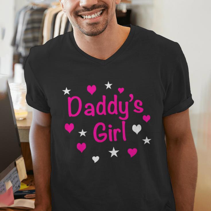 Daddy's Girl Shirt With Pink Lettering Men's V-Neck T-Shirt