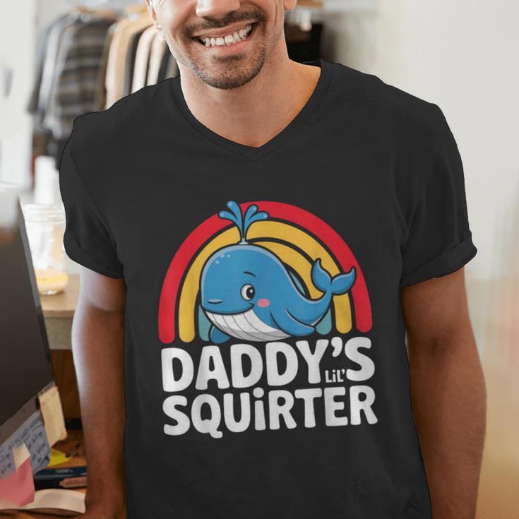 Daddy's Lil Squirter Cute Embarrassing Woman Men's V-Neck T-Shirt