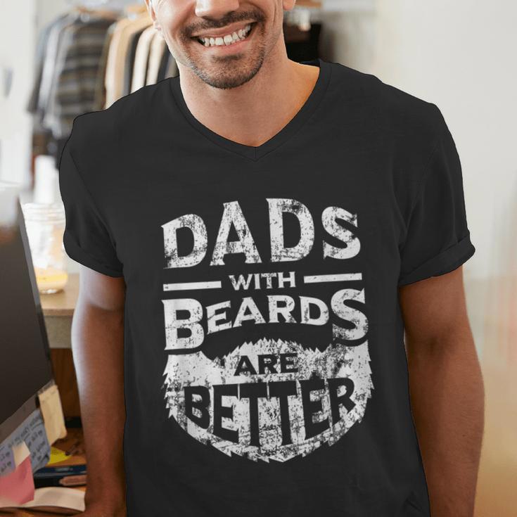 Dads With Beards Are Better Distressed Men's V-Neck T-Shirt
