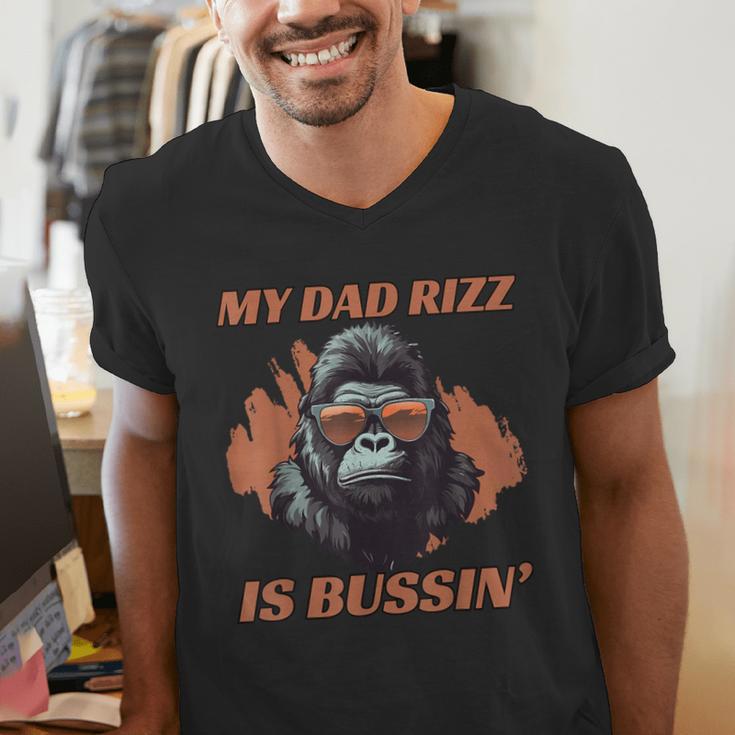 Dad's Birthday Father's Day Dad RIzz Is Bussin' Men's V-Neck T-Shirt