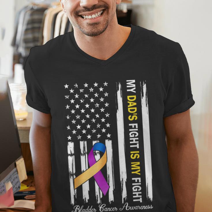 My Dad's Fight Is My Fight Bladder Cancer Awareness Men's V-Neck T-Shirt