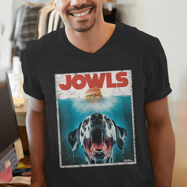 Dalmatian Jowls Cute Paws Spot Dog Mom Top Dog Dad Men's V-Neck T-Shirt