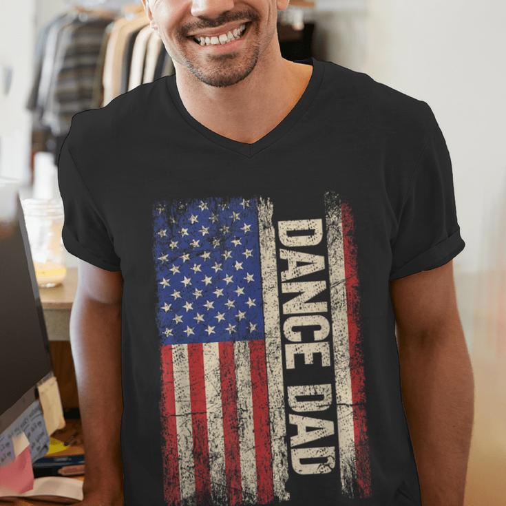 Dance Dad US American Flag Shirt Dancer Dancing Father Men Men's V-Neck T-Shirt