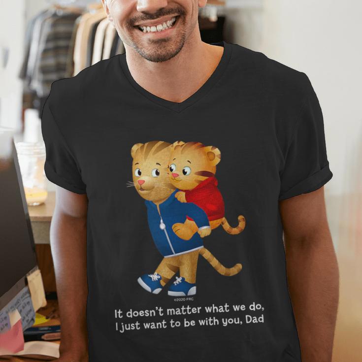 Daniel And Dad Tiger Dark Shirt Men's V-Neck T-Shirt