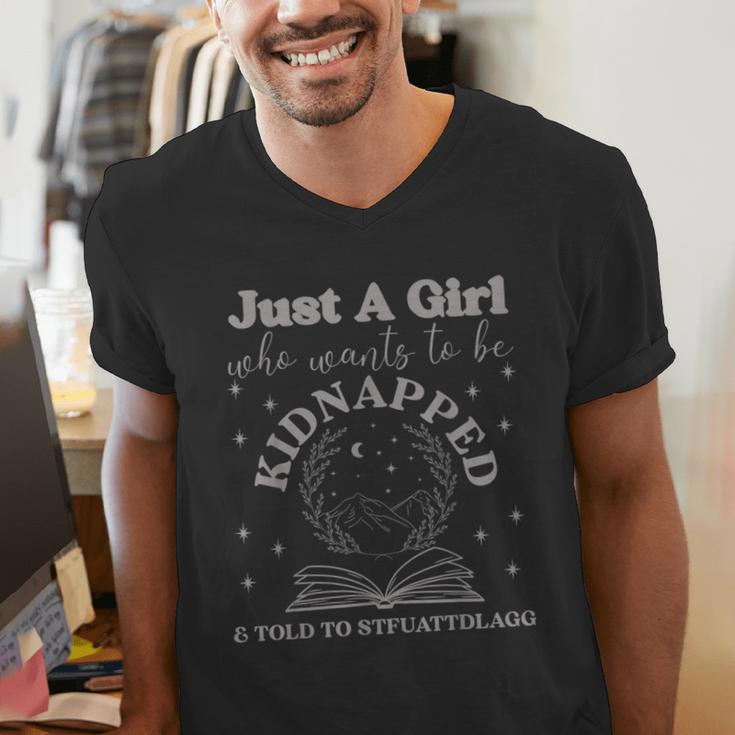 Dark Romance Merch Kidnapped STFUATTDLAGG Smutt Book Lover Men's V-Neck T-Shirt