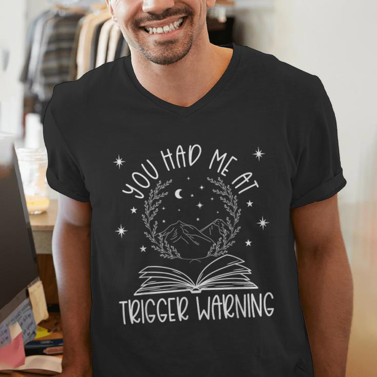 Dark Romance Trigger Warning Spicy Book Merch Women Smut Men's V-Neck T-Shirt Dark Romance Trigger Warning Spicy Book Merch Women Smut Men's V-Neck T-Shirt