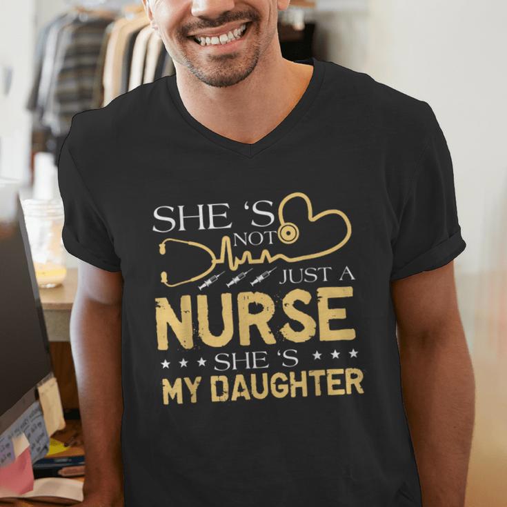 My Daughter Is A Nurse Proud Nurse's Mom Dad RN LPN Family Men's V-Neck T-Shirt