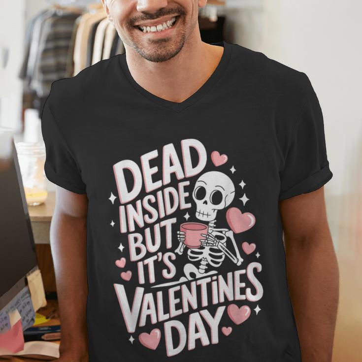 Dead Inside But Its Valentines DayShirt For Introverts Men's V-Neck T-Shirt Dead Inside But Its Valentines DayShirt For Introverts Men's V-Neck T-Shirt