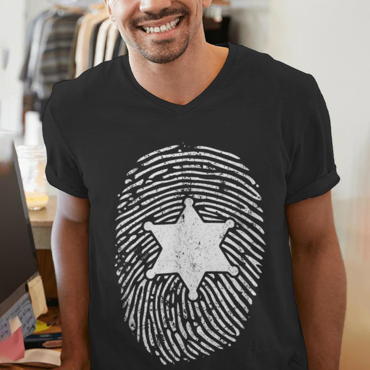 Deputy Sheriff DNA Sheriff Graduation 6 Star Badge Men's V-Neck T-Shirt