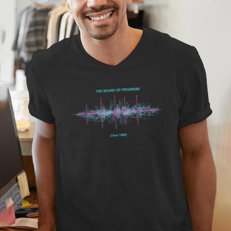 DIAL UP Modem Sound Of Progress 1996 Gen X Tech Nostalgia Men's V-Neck T-Shirt DIAL UP Modem Sound Of Progress 1996 Gen X Tech Nostalgia Men's V-Neck T-Shirt