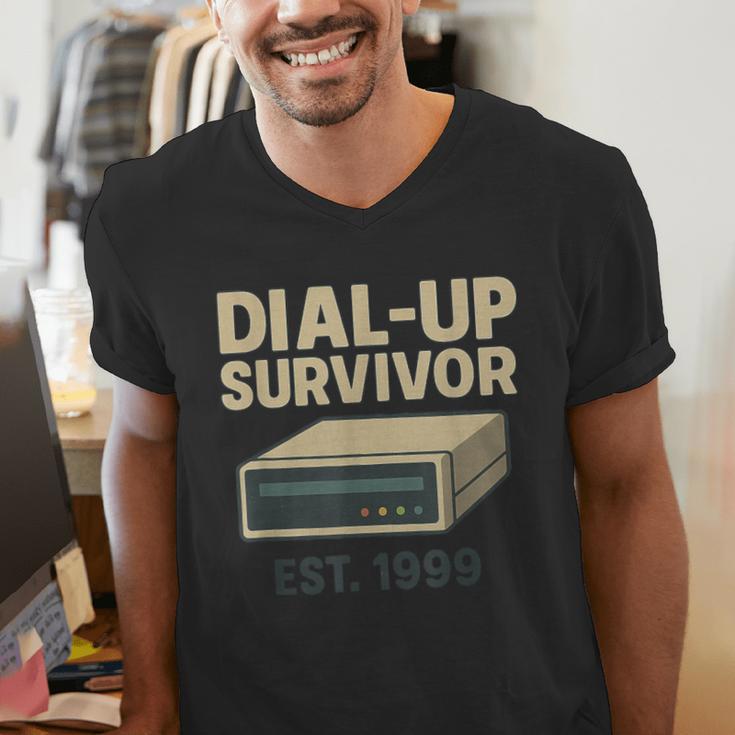 Dial Up Survivor Retro 90s Internet Nostalgia Men's V-Neck T-Shirt