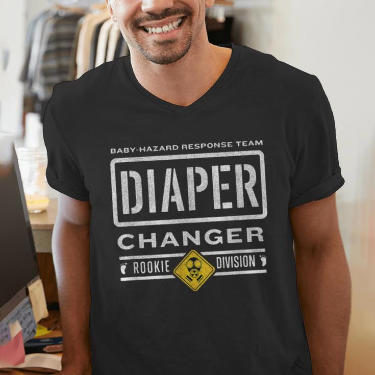 Diaper Changer Duty Expecting Baby New Dad Mom Men's V-Neck T-Shirt