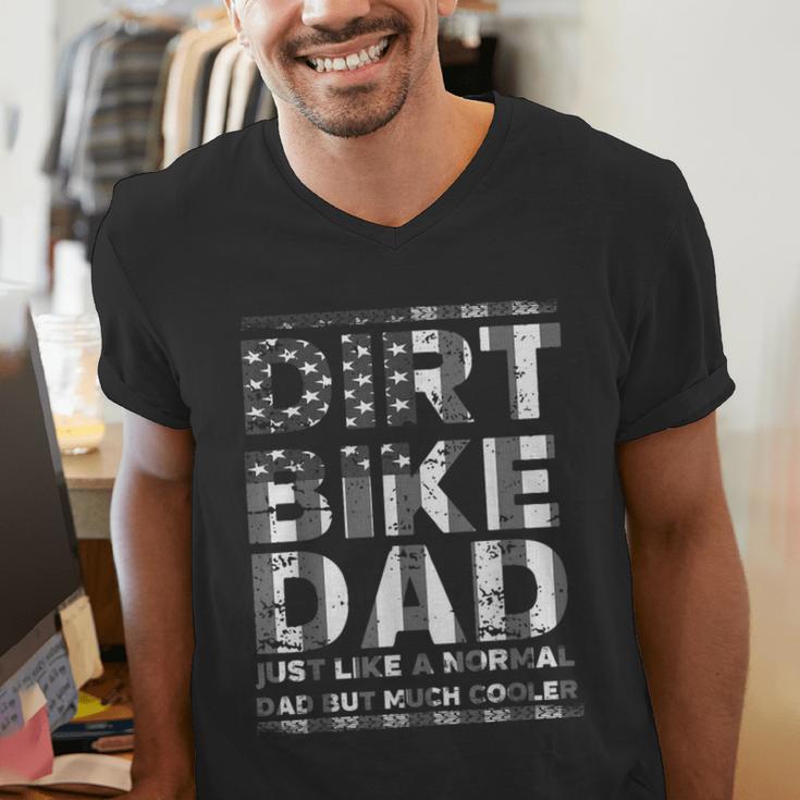 Dirt Bike DAD Bike Motocross Enduro US Flag Shirt T-Shirt Men's V-Neck T-Shirt