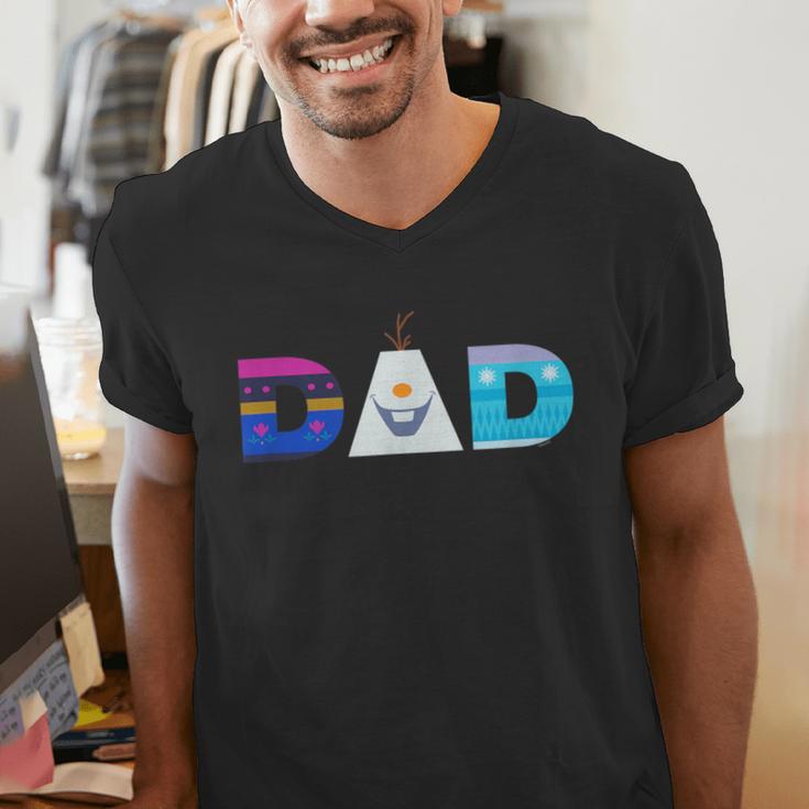 Disney Frozen Elsa Anna Olaf Dad Father's Day Birthday Men's V-Neck T-Shirt