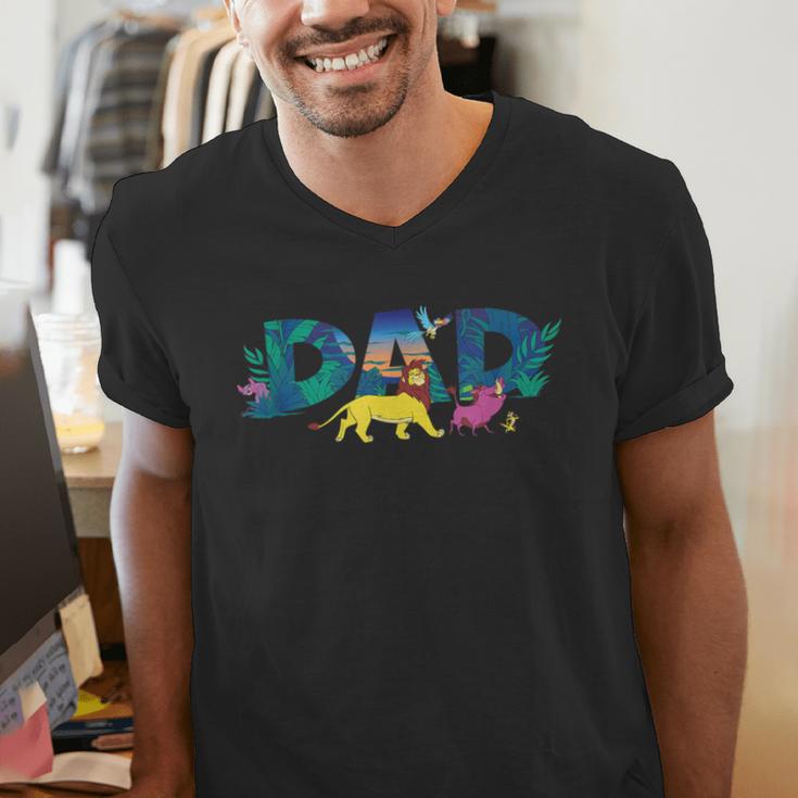 Disney The Lion King Simba & Pals Dad Father's Day Birthday Men's V-Neck T-Shirt