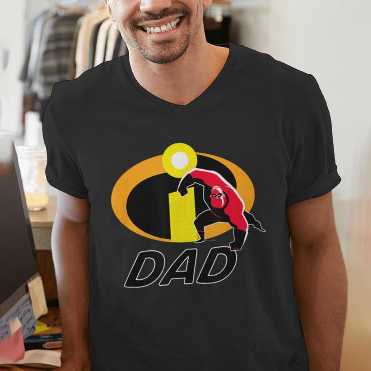 Disney And Pixar's The Incredibles Mr Incredible Dad Family Men's V-Neck T-Shirt Disney And Pixar's The Incredibles Mr Incredible Dad Family Men's V-Neck T-Shirt