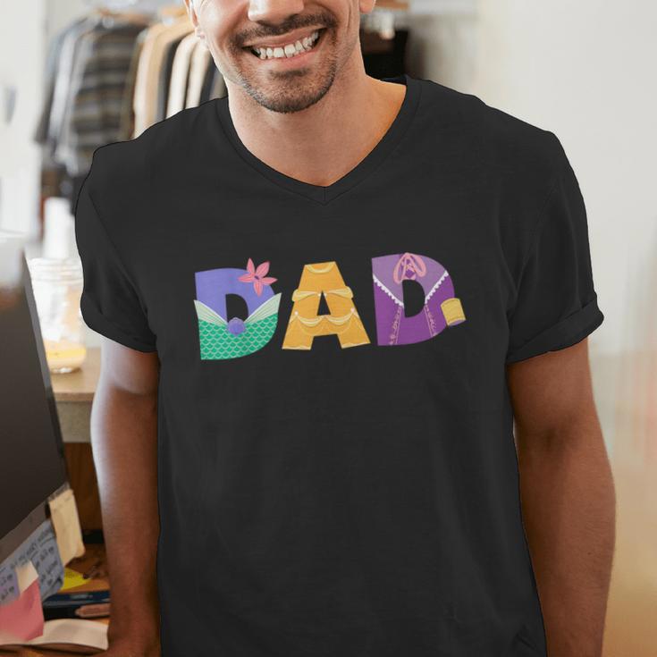 Disney Princess Dad Father’s Day Birthday Men's V-Neck T-Shirt