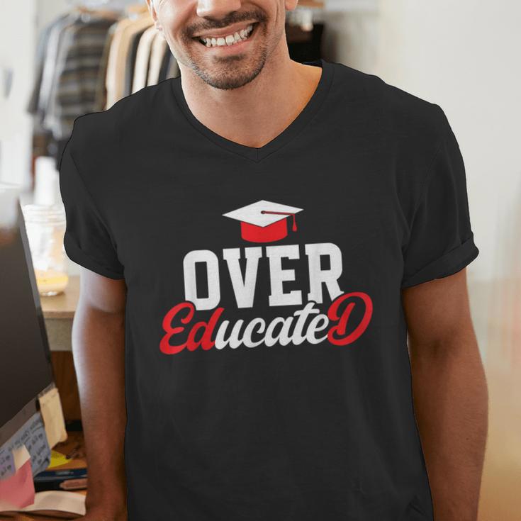 Doctor Of Education Over Educated EdD Doctorate Graduation Men's V-Neck T-Shirt