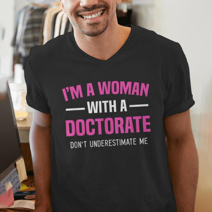 Doctoral Degree Graduation Woman With a Doctorate Men's V-Neck T-Shirt