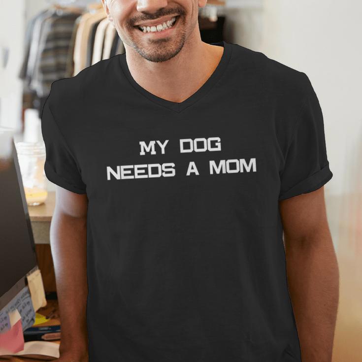 Dog Dad Or Dog Parent Quote- Great For Single Dog Dads Men's V-Neck T-Shirt