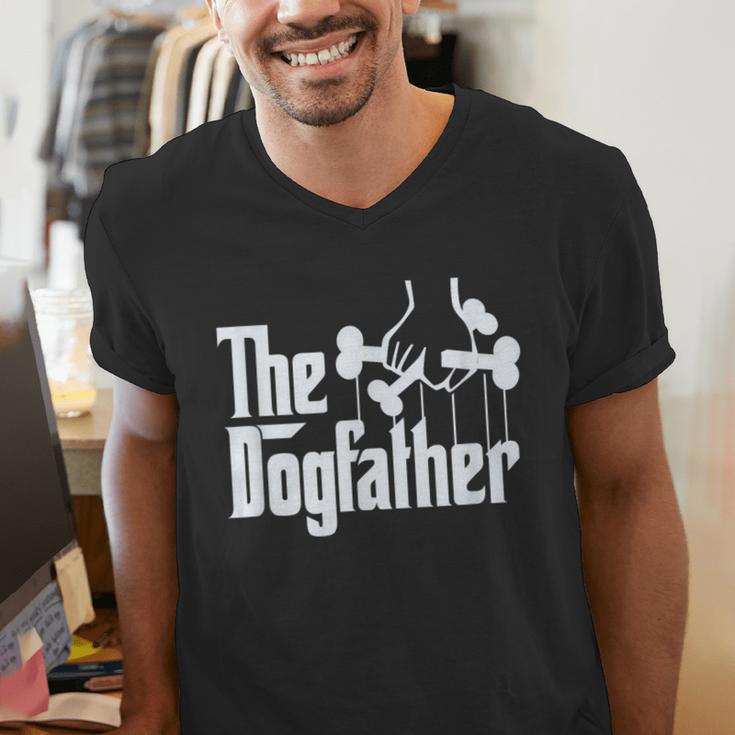 The Dogfather Dog Dad Dog Lover Men's V-Neck T-Shirt