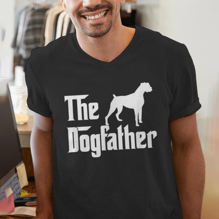 The DogfatherShirt Boxer Dog Lover Shirt For Men Dad Men's V-Neck T-Shirt