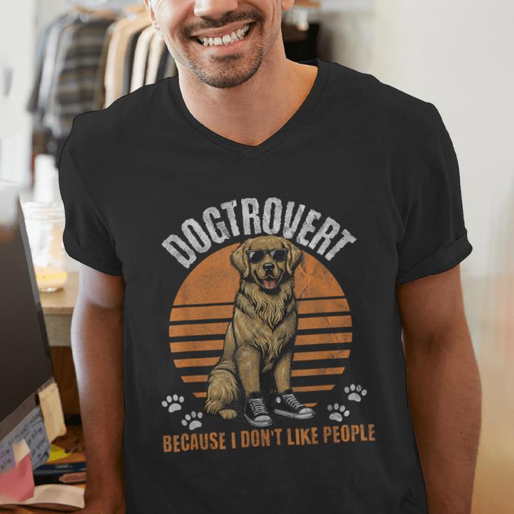 Dogtrovert Definition For Introvert Dog Lovers Men's V-Neck T-Shirt Dogtrovert Definition For Introvert Dog Lovers Men's V-Neck T-Shirt