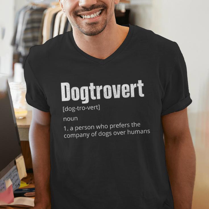 Dogtrovert Dog Lover Dog Owner Dog Dad Men's V-Neck T-Shirt