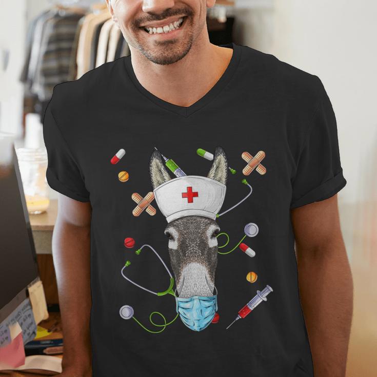 Donkey Nurse RN ER Nursing School Graduation Men's V-Neck T-Shirt