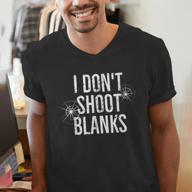 I Don't Shoot Blanks Dad Pregnancy Announcement T-Shirt Men's V-Neck T-Shirt