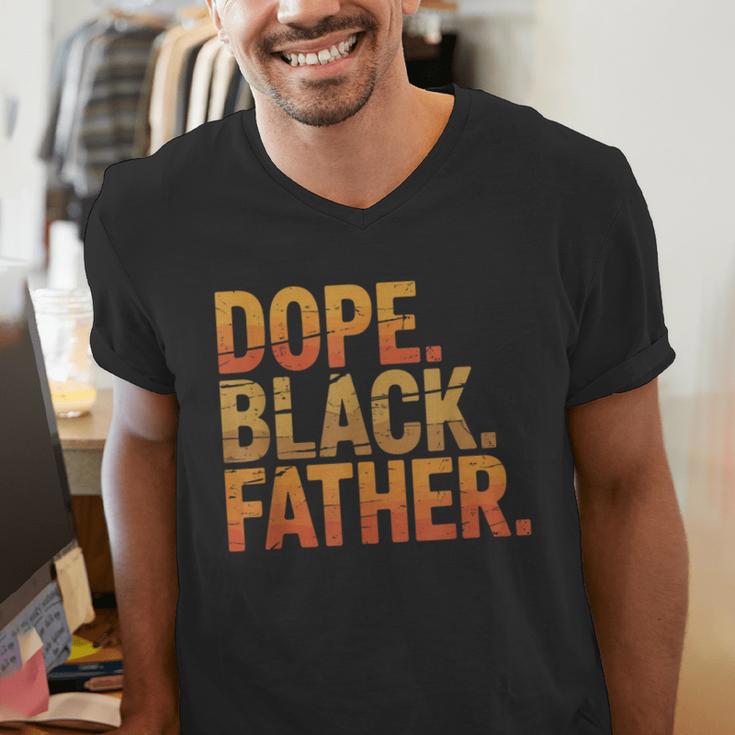 Dope Father African Pride Dad Papa Daddy Fathers Day Men's V-Neck T-Shirt