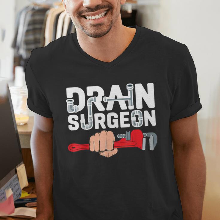 Drain Surgeon Plumber Job Professional Dad Men Men's V-Neck T-Shirt Drain Surgeon Plumber Job Professional Dad Men Men's V-Neck T-Shirt