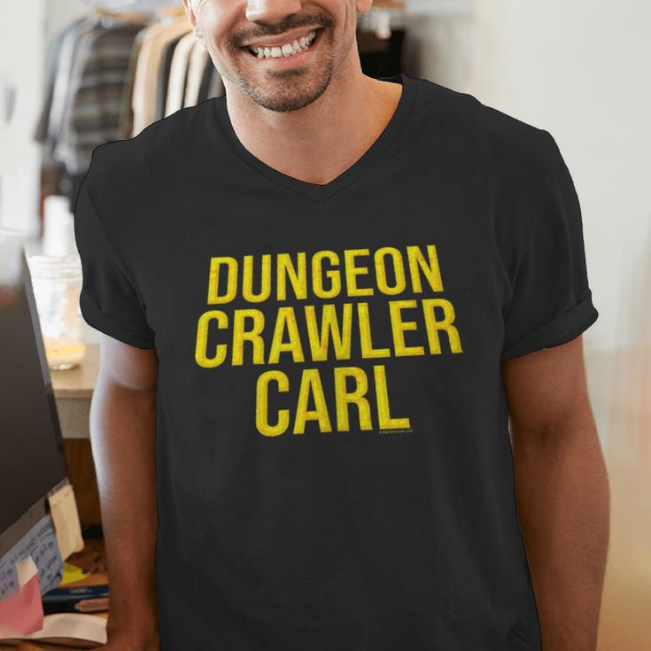 Dungeon Crawler Carl Yellow Text Logo LitRPG Series Book Men's V-Neck T-Shirt