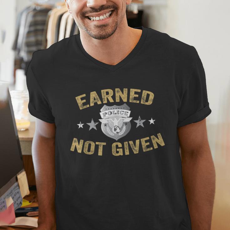 Earned Not Given Police Academy Graduation Police Officer Men's V-Neck T-Shirt