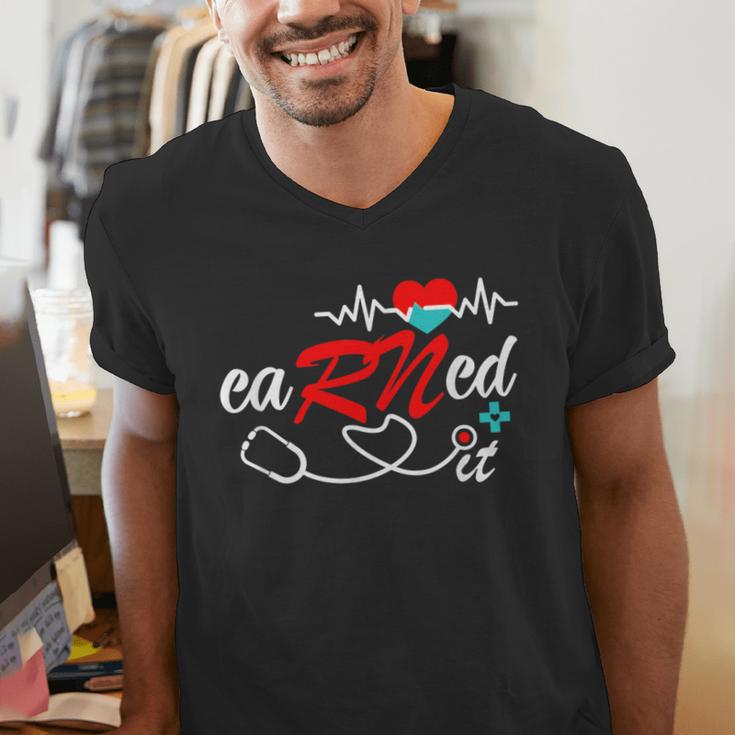 Earned It RN Nurse Graduation RN & LPN Nursing Men's V-Neck T-Shirt