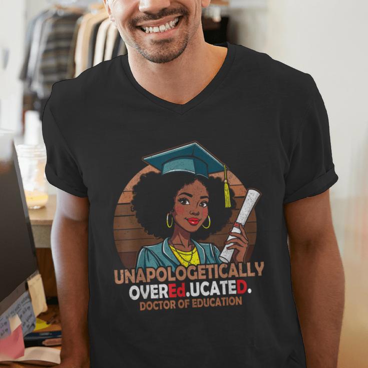 EdD Black Girls Doctor Of Education Graduation Black Women Men's V-Neck T-Shirt