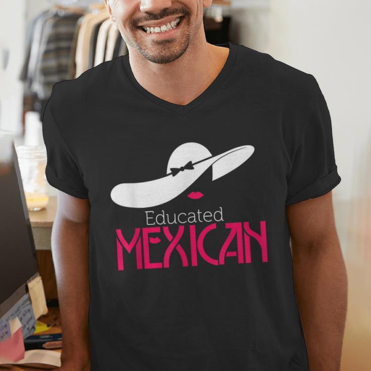 Educated Mexican Graduation Shirt For Women Men's V-Neck T-Shirt