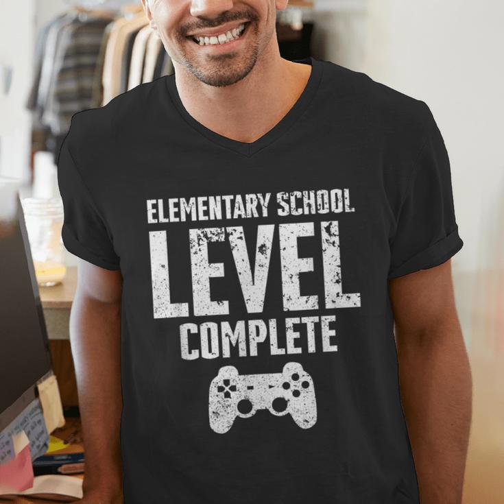 Elementary School Level Complete Gamer Graduate Graduation Men's V-Neck T-Shirt