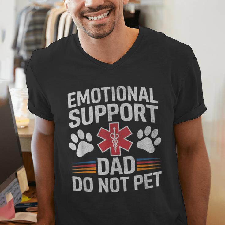 Emotional Support Dad Do Not Pet Caring Father's Day Men's V-Neck T-Shirt