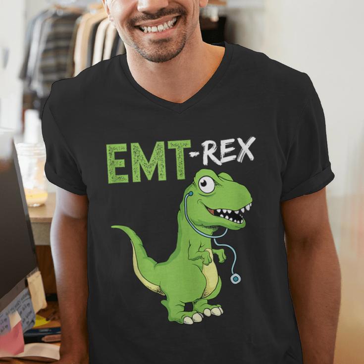EMT Rex Paramedic Graduation Firefighter Men's V-Neck T-Shirt