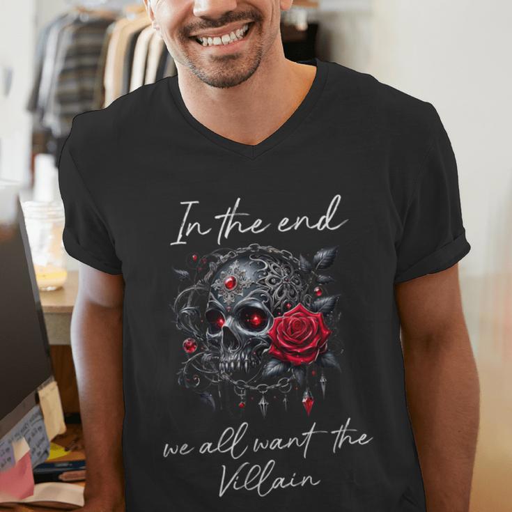 In The End We All Want The Villain Smutty Book Dark Romance Men's V-Neck T-Shirt