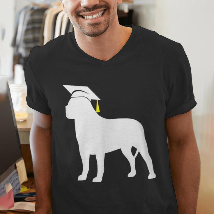 English Mastiff Graduation Dog Graduate Men's V-Neck T-Shirt