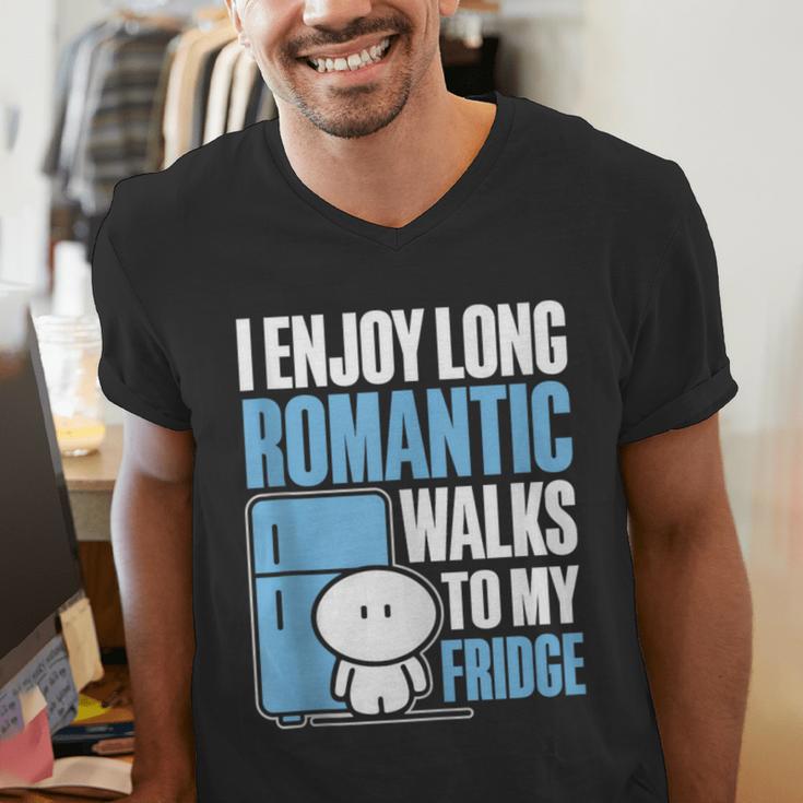 I Enjoy Long Romantic Walks To My Fridge Introvert Men's V-Neck T-Shirt