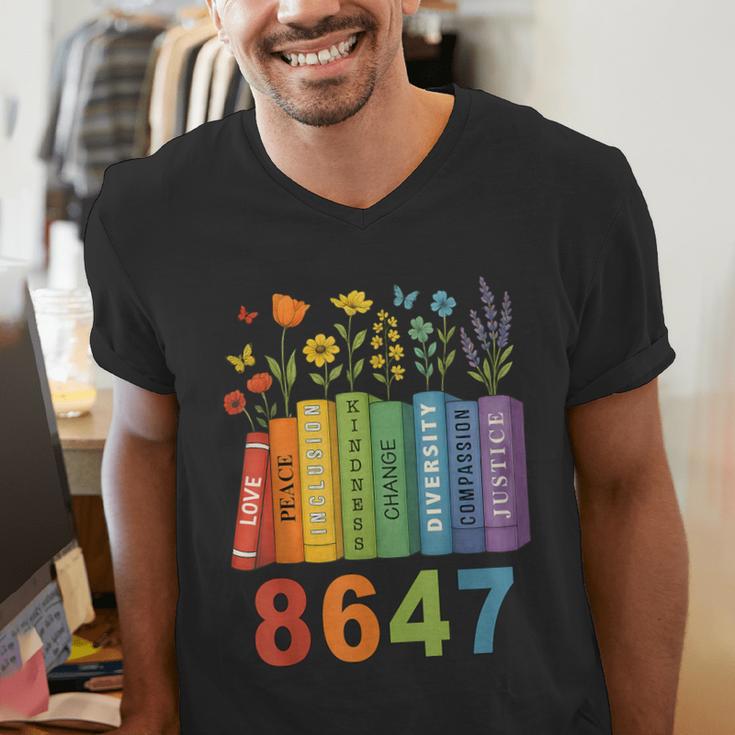 Equal Rights Book Flower Resist 86 47 Feminist Women Rights Men's V-Neck T-Shirt Equal Rights Book Flower Resist 86 47 Feminist Women Rights Men's V-Neck T-Shirt