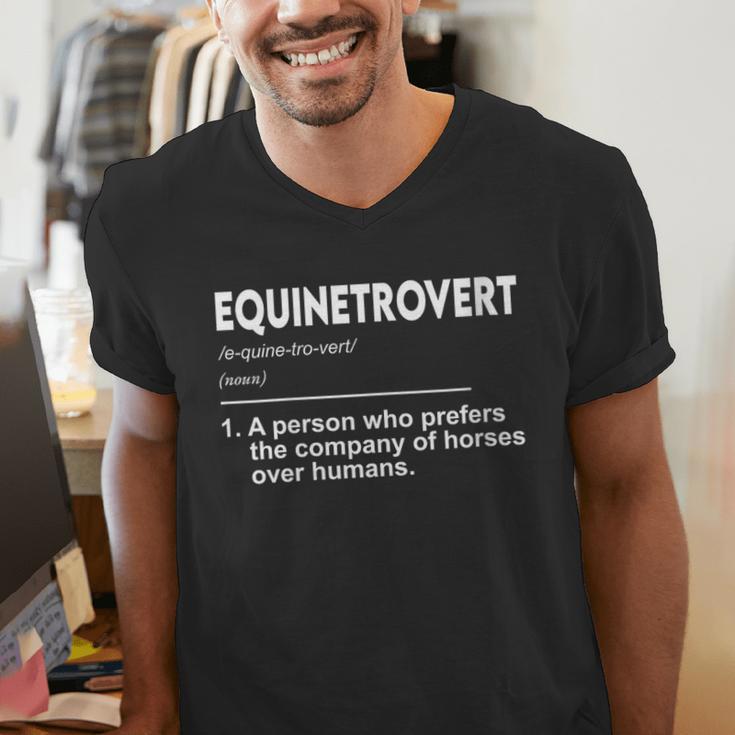 Equinetrovert Definition Equestrian Introvert Horse Lover Men's V-Neck T-Shirt Equinetrovert Definition Equestrian Introvert Horse Lover Men's V-Neck T-Shirt