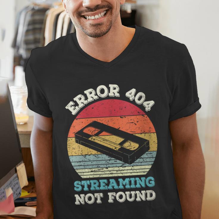 Error 404 Streaming Not Found Nostalgia VHS Retro Tape Men's V-Neck T-Shirt Error 404 Streaming Not Found Nostalgia VHS Retro Tape Men's V-Neck T-Shirt